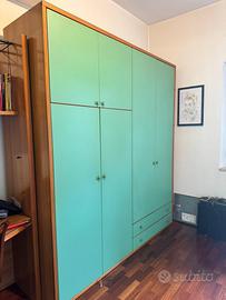 Armadio 4 ante color verde acqua