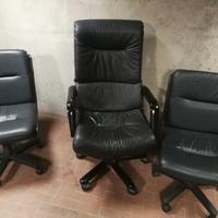poltrone  in pelle nera per ufficio