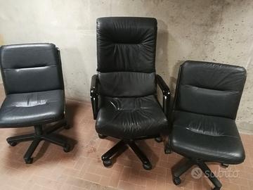 poltrone  in pelle nera per ufficio