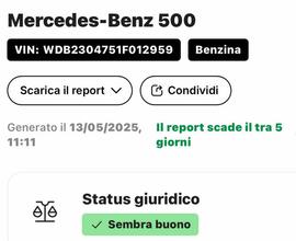 MERCEDES-BENZ SL 500 SL500 iscrivibile ASI