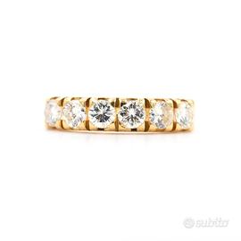 Anello Riviere oro giallo con diamanti ct 1,20