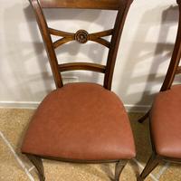 Sedie da sala in legno seduta in pelle