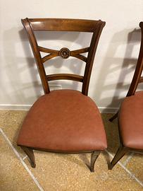 Sedie da sala in legno seduta in pelle