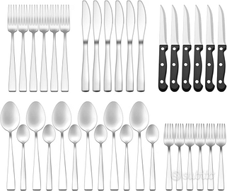 OTTO KONING Posate Argento Acciaio Inox 36 Pezzi 