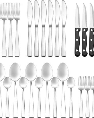 OTTO KONING Posate Argento Acciaio Inox 36 Pezzi 