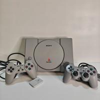 Console Playstation 1 + 2 Controller + Memory card