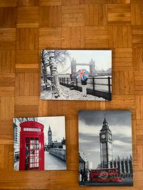 Quadri stampe Londra Big Ben Tower Bridge 3 pezzi