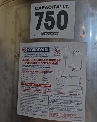 serbatoio acciaio  inox 304 con relativa pompa
