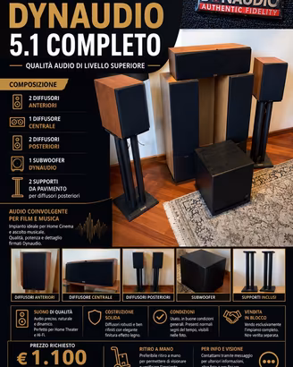 IMPIANTO HOME CINEMA DYNAUDIO 5.1 – COMPLETO