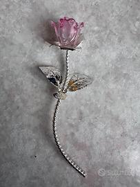Rosa in vetro e argento