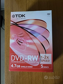 Confezione 5 dvd riscrivibili