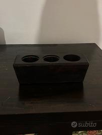 Porta vaso fiori legno