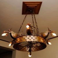 Lampadario ferro battuto 7 luci fatto a mano 