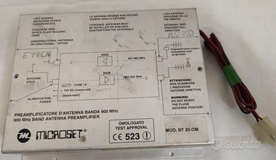 Preamplificatore Ponte Radio bt20 Microset 900MHz