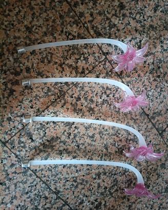 Fiori in Vetro di Murano Rosa e Bianco Nuovo 