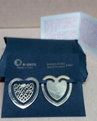 Cuori stilizzati placcati in oro 24kt