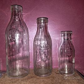 Set bottiglie latte d’epoca anni ’60 SPQR Roma