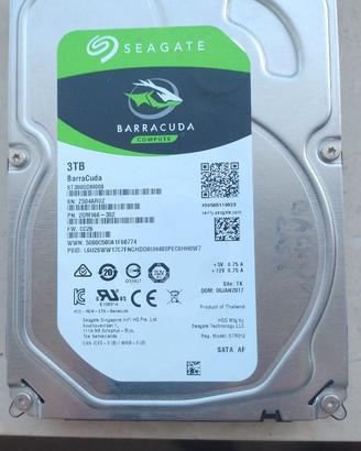 HardDisk Seagate 3TB 3.5" SATA III SET. DANN. FUNZ