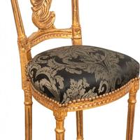 Sedia Stile Barocco Luigi XVI Dorata e Imbottita |