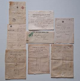 Lotto Documenti Antichi 1860-1925 Tuscia-Umbria