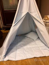 Tenda teepee azzurra gioco bambini