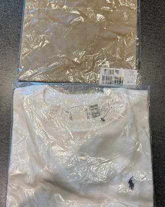 magliette polo ralph lauren nuove bianca/beige