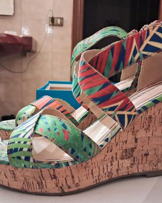 sandali zeppa colorati 38