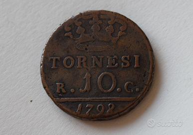 10 TORNESI 1798 REGNO DI NAPOLI – FERDINAND IV