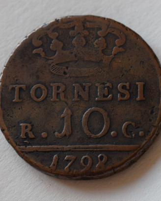10 TORNESI 1798 REGNO DI NAPOLI – FERDINAND IV