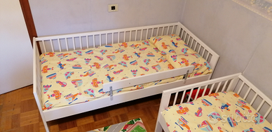 Lettino in legno artigianale su misura + materasso