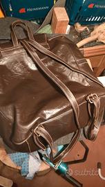 borsa a zaino pelle marrone 