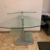 Tavolo porta computer in vetro temperato
