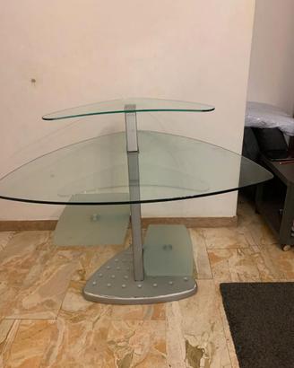 Scrivania porta Computer in vetro temperato