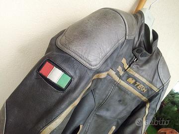 Tuta moto Mtech vera pelle Tg48 stile cafe racer