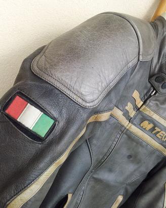 Tuta moto Mtech vera pelle Tg48 stile cafe racer