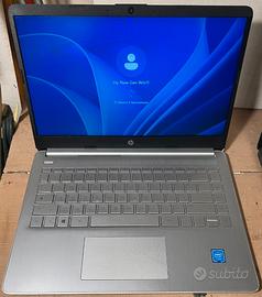 Hp pc portatile slim argento ram 4gb ssd 128