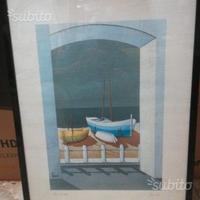 Litografia Portico al mare di Pinard