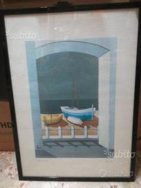 Litografia Portico al mare di Pinard