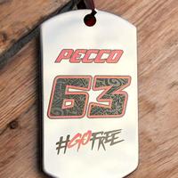 Piastrina Pecco Bagnaia Ducati in acciaio inox