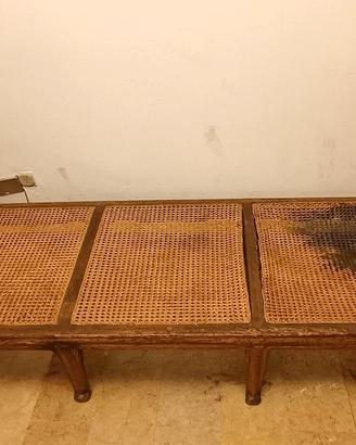 Chaise longue antica ciliegio, paglia di Vienna