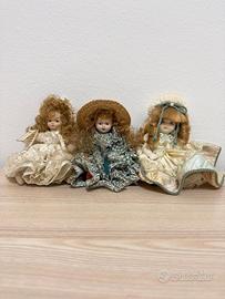 Bambole di porcellana vintage – come nuove, 15 cm