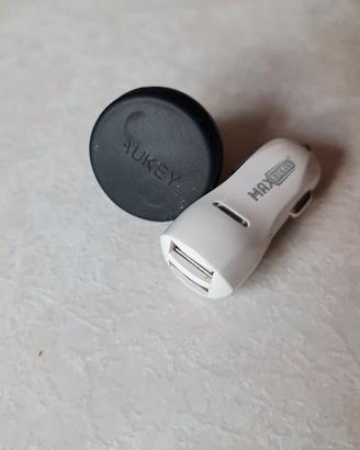 Supporto cellulare Aukey e adattattore 12v