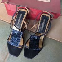 Sandali eleganti blu con paillettes 