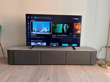 Mobile TV rettangolare in pietra grigia 180x35x35