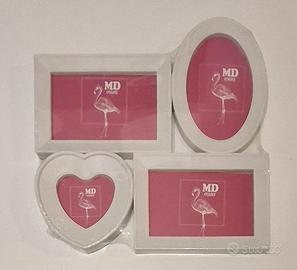 Set di 4 quadretti da parete Flamingo Bianco