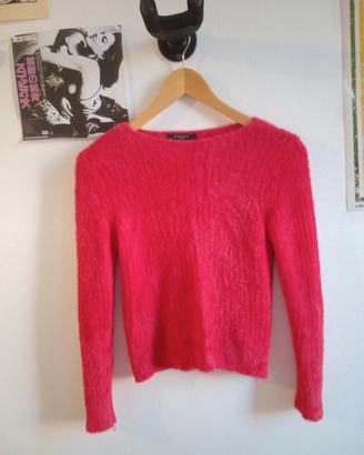 Maglione Peloso Rosso Piazza Italia Cozy