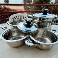 Batteria pentole Inox 7 pz Cromo lucido