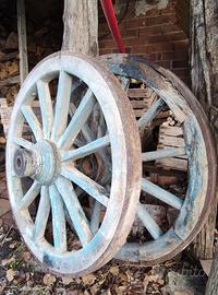 Ruote carro in legno e ferro