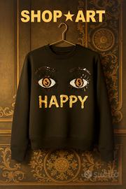 Felpa girocollo Nera e Oro con Paillettes ⭐ SHOP ⭐