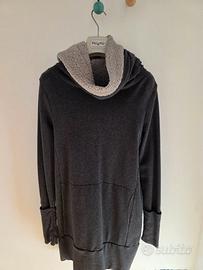 Felpa/maglione con collo in pelliccia sherpa